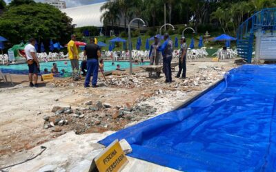 Novidades no Clube Asbemge: troca do piso da lateral das piscinas