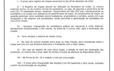 Edital de Eleições – Triênio 2025/2027