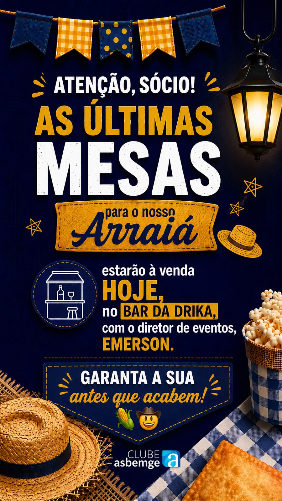 Venda de ingressos Arraiá!