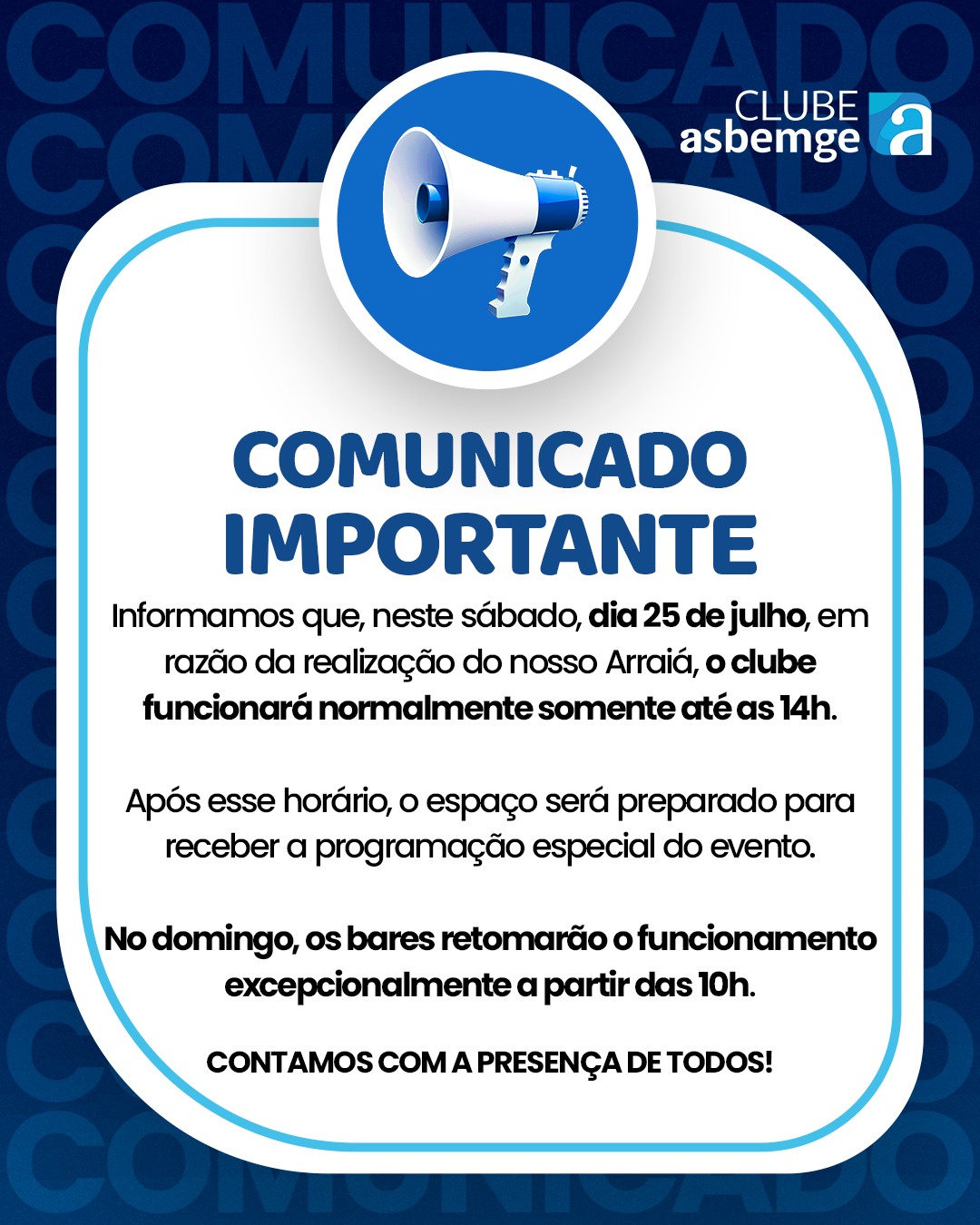 Comunicado – Funcionamento