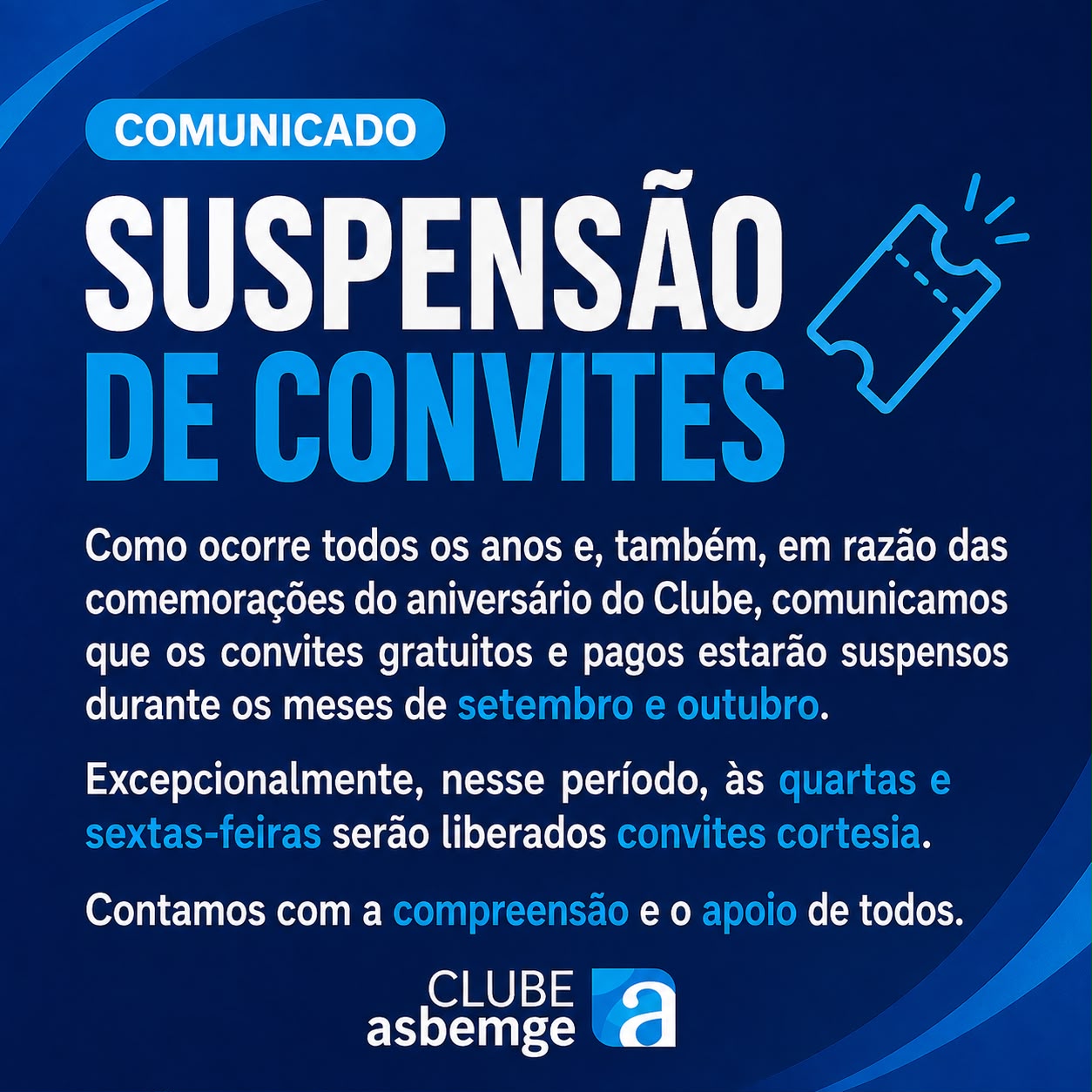 Comunicado – convites